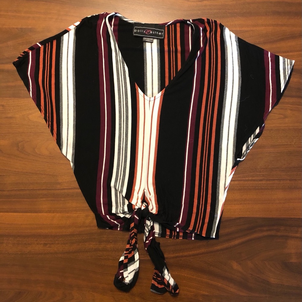 Striped crop Tee